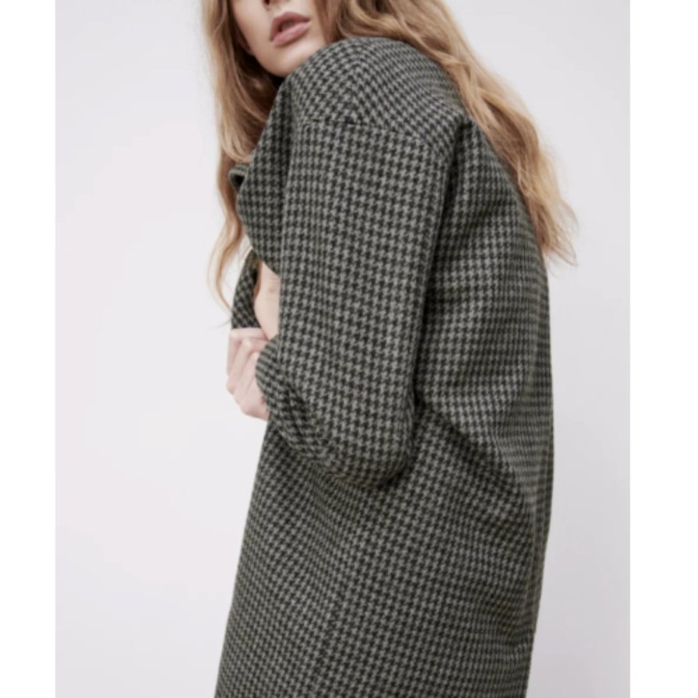 ZARA NWT WOMEN WOOL BLEND OVERSIZED LONG COAT - Picture 7 of 11